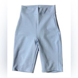 NWT Nocturne Women's Blue High-Waist Ribbed Biker Athletic Shorts - Size Small